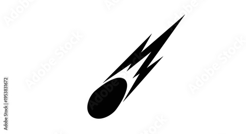 Black comet icon symbol.