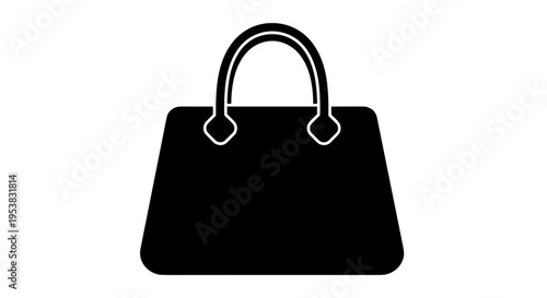 Black Handbag Icon Design.