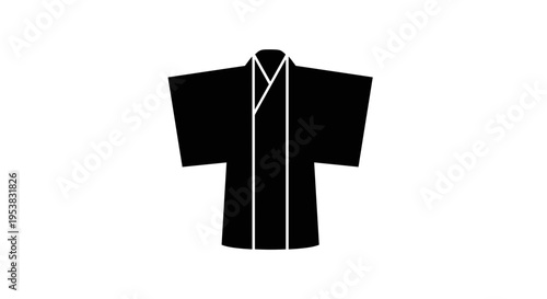 Black Kimono with White Trim.