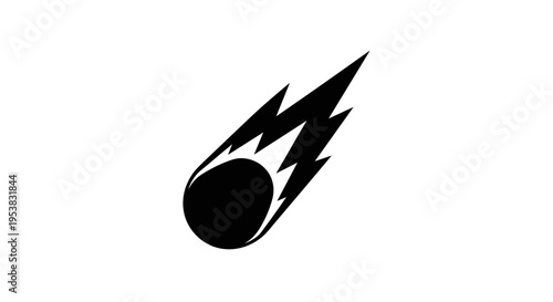 Black Meteorite Icon Symbol.