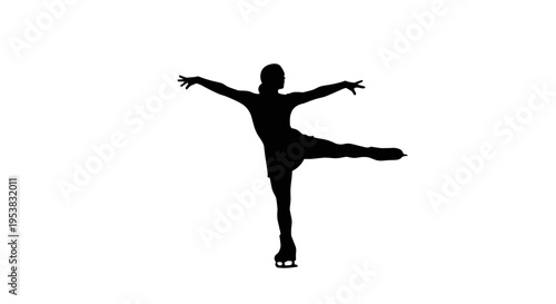 Figure Skater in Motion Silhouette.
