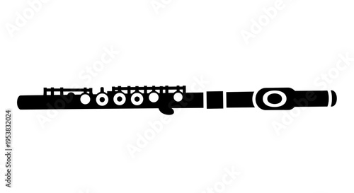 Flute Musical Instrument Silhouette.
