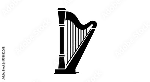 Harp Musical Instrument Icon.