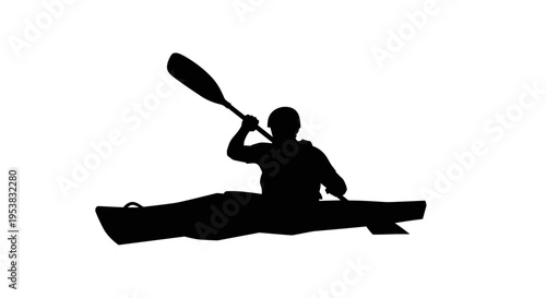 Person Paddling a Kayak Silhouette.