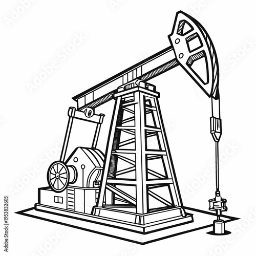 Black oil pump jack machine industrial