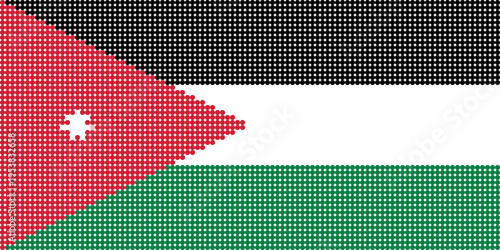 Flag of Jordan pixel art of dots