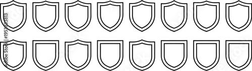 Safety and heraldic crest design elements set.
