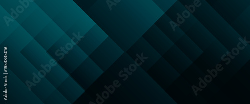 Abstract Dark Teal Geometric Background with Overlapping Diamond Shapes and Rhombus Pattern for Modern Technology Backdrop, Corporate Identity, and Minimalist Web Header Design