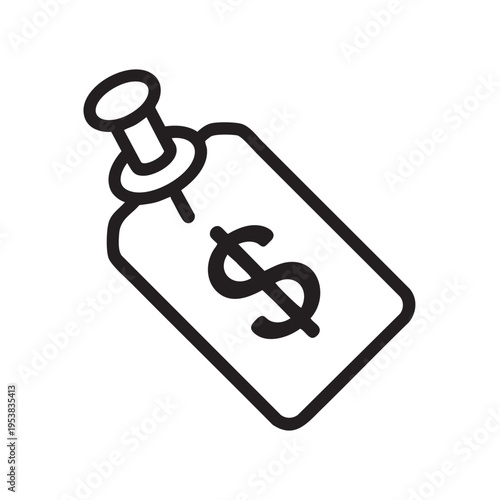 An illustration depicts a finance symbol on a bottle with a stopper on a white background.