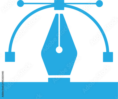 Blue fountain pen nib writing instrument.