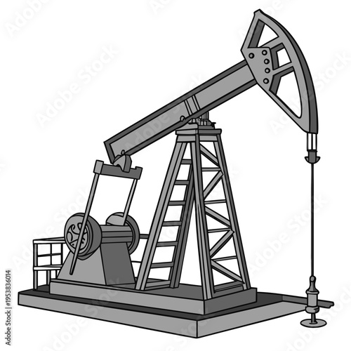 Gray oil pump jack machine industrial