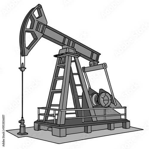 Gray oil pump jack equipment industrial petroleum
