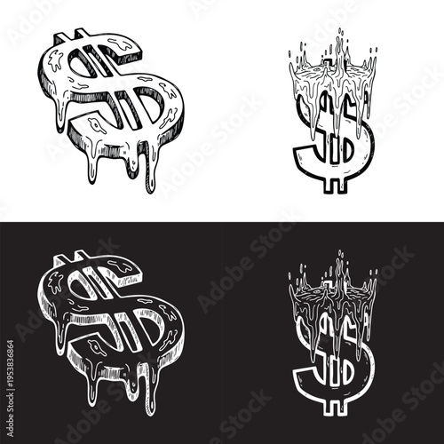 Economy War Concept Splash Explosion Effect Black White Hand Drawn Sketch Isolated Transparent Background