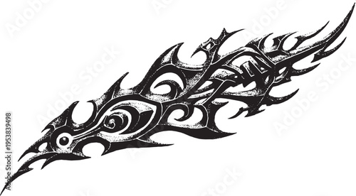Tribal patterns, tattoo template design, vector illustration. Abstract biomechanics, cyber-symbol design