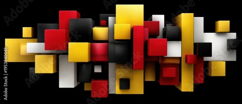 Abstract red yellow design striking abstract graphic with bold red and yellow elements against a stark black background