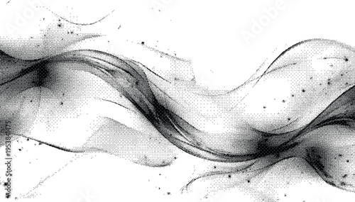 Abstract Halftone Liquid Wave Particle Flow Motion Vector .