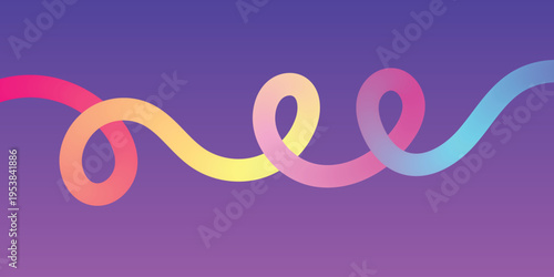 Futuristic gradient fluid curved ribbon artwork for creative design