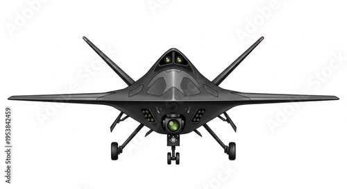 Stealth drone aircraft with advanced technology and design for military operations.