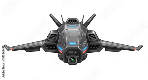 Futuristic spacecraft design with advanced technology and intricate details, ready for space exploration.