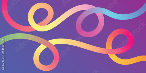 Modern gradient ribbon wave background with fluid shapes