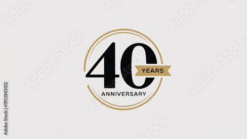40 years anniversary logo design with gold and black colors  celebration emblem