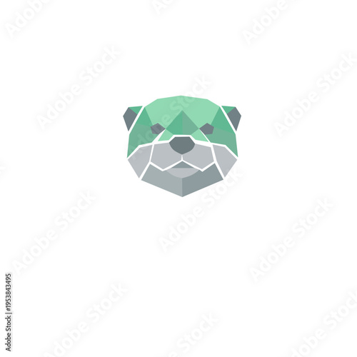 Geometric Low Poly Otter Head Vector Mascot Logo