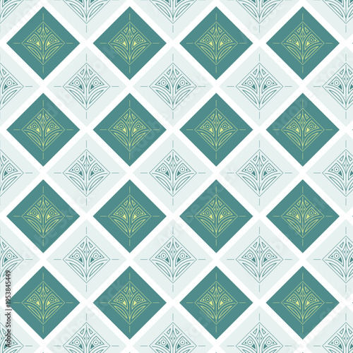 Seamless Geometric Diamond Ornament Pattern Decorative Vintage Background