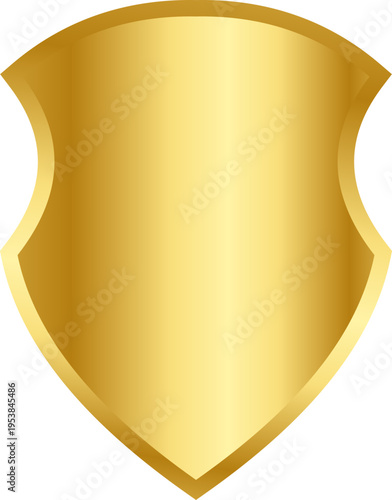 Golden Shield Straight Top Curved Bottom Graphic