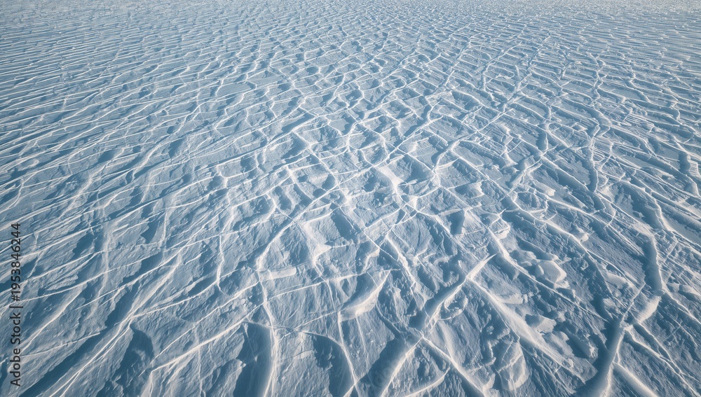 Obraz premium Patterns of Snow Surface in Bright Sunlight, Abstract Winter Scene