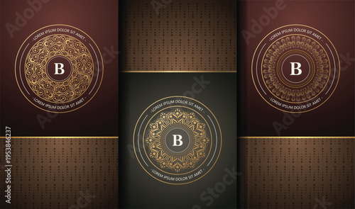 Luxury Vintage Mandala Badge Logo Template with Ornamental Decorative Frame