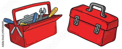 Toolbox with Construction Tools for Repair and Maintenance