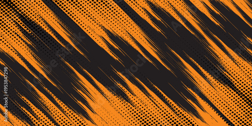 orange black brush Car sticker wrap pattern banner abstract sporty lines black orange color combination grunge brush modern pattern racing motorsport design.vector illustration.