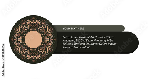 Elegant Mandala Banner Template Decorative Ornamental Label Design