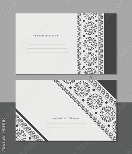 Elegant Ornamental Envelope Template Vintage Decorative Mail Cover Design