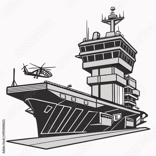 Gray and black of an aircraft carrier ship naval military