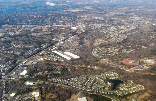 Aerial view over Charlotte, North Carolina