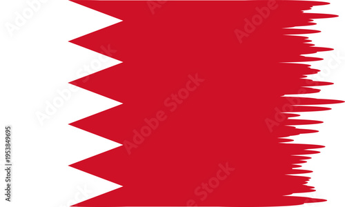 Bahrain flag with brush or torn paper effect in high quality