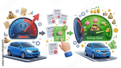 Comparing auto insurance quotes online usa infographic financial educational cost-saving insights