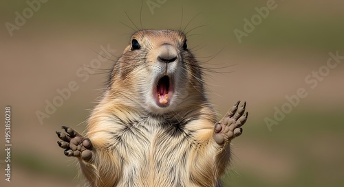 Prairie Dog Yawning.