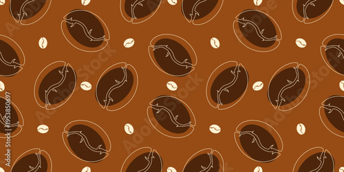coffee seamless pattern. coffee beans vector illustration. coffee beans background illustration. suitbale for coffee branding. packaging, and wallpaper.