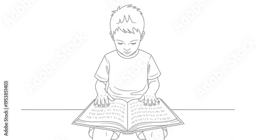 boy reading book sitting on floor
