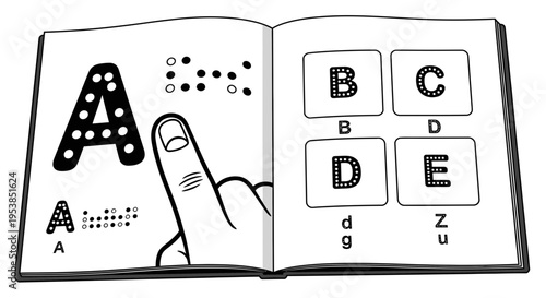 Braille alphabet book page