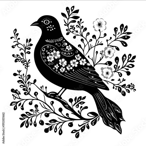 black silhouette dove on a white backgrounk vector