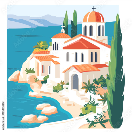 simple vector Cyprus clipart illustration white background vector art style simple design flat illustration no shadows