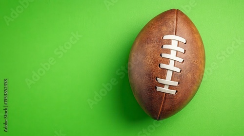 Football on Vibrant Green Background