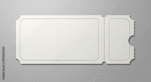Realistic blank ticket illustration for mockup