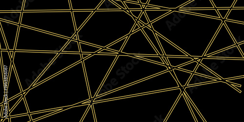 Straight chaotic random gold geometric line background