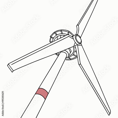 Close-up of a wind turbine blades renewable energy