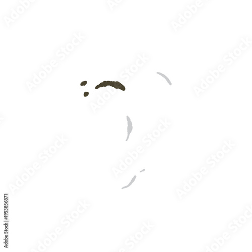 Cute Floating Ghost Looking Aside Hand Drawn Vector Illustration
