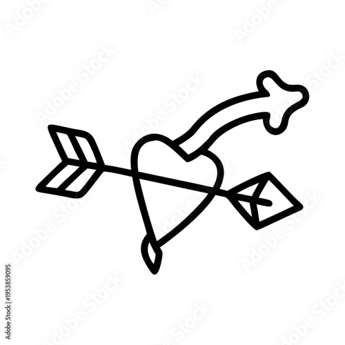 A heart pierced by an arrow